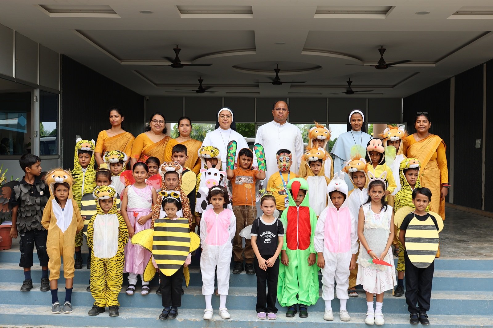 Little Flower School students participating in a Fancy Dress Competition